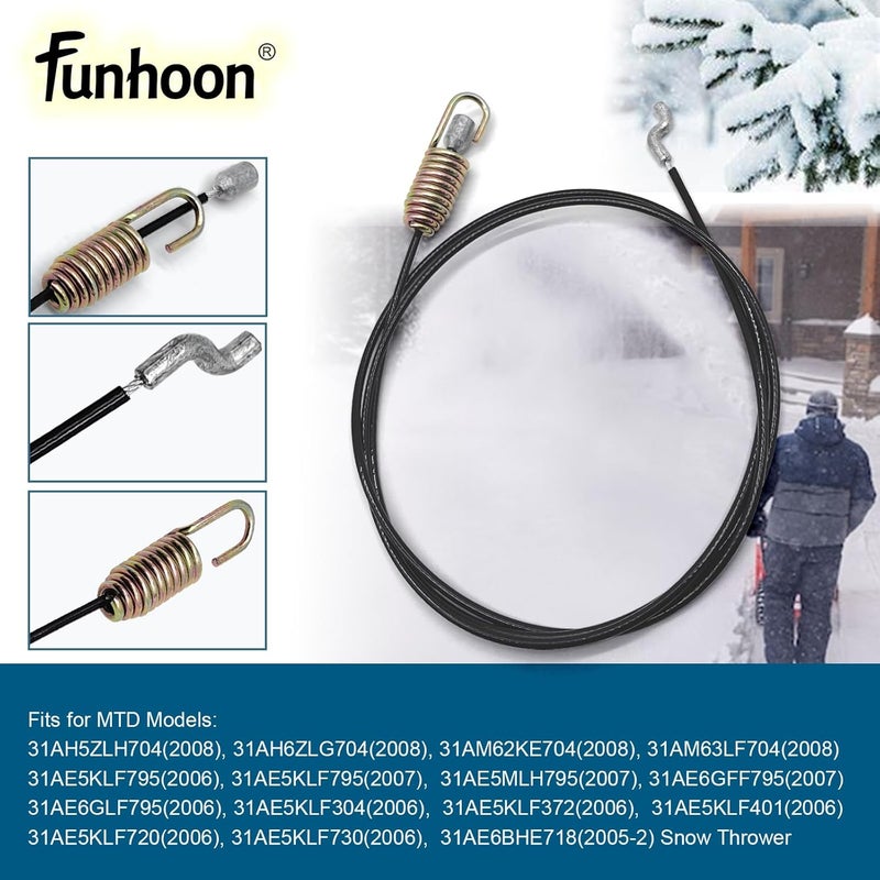 Funhoon 946-04229B Drive Clutch Cable for MTD Craftsman Cub Cadet Yard Machines Yard Man Most 2-Stage Snow Blowers Replaces 746-04229 746-04229B 946-04229 - Image 5